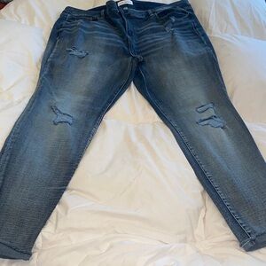 Never worn. But washed. Lane Bryant Dark Blue Ripped Skinny Jeans stretch